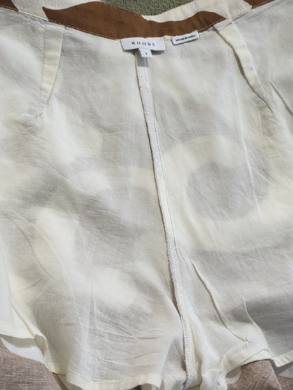 RHODET Two-Piece Brown/Cream Floral Print Set - Cropped Tie Top & Wide Leg Pant - Picture 8 of 13